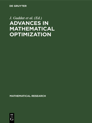 cover image of Advances in Mathematical Optimization